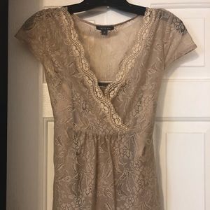 Apt 9 Beige Lace Top - Med/EUC